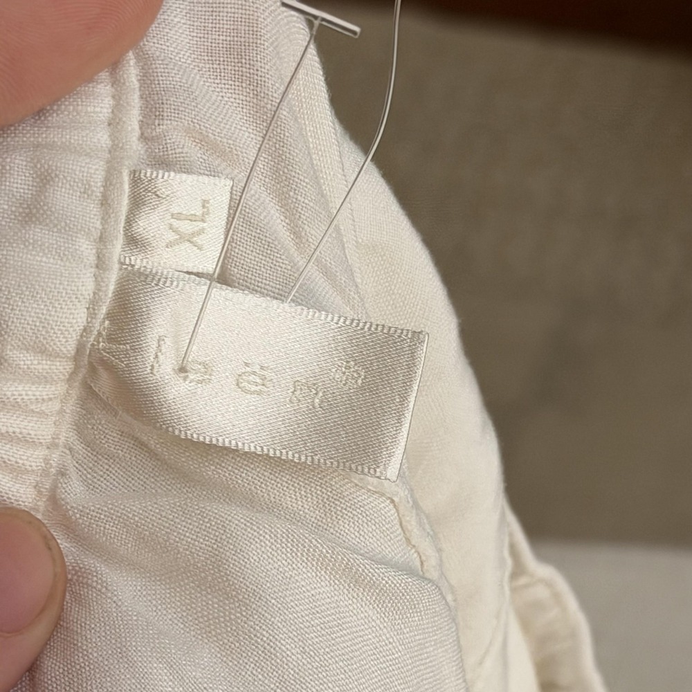 Kleen Culotte Shorts Womens XL White Ruffle Hem Flowy Linen Boho Casual Artisan - Picture 9 of 14